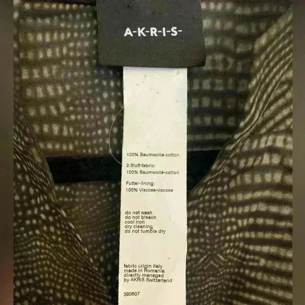Akris Brown Black Pattern Cotton Pleated Midi Dress, Womens Size 10 - Picture 5 of 16